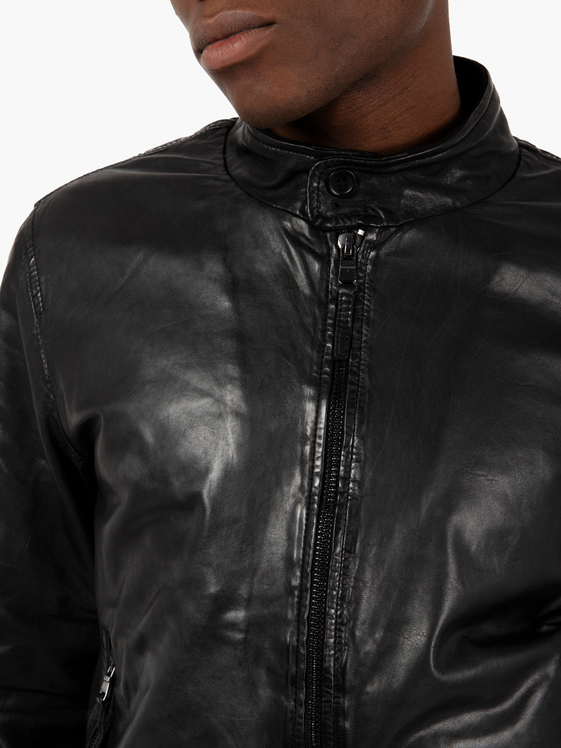 Bomber in pelle nero