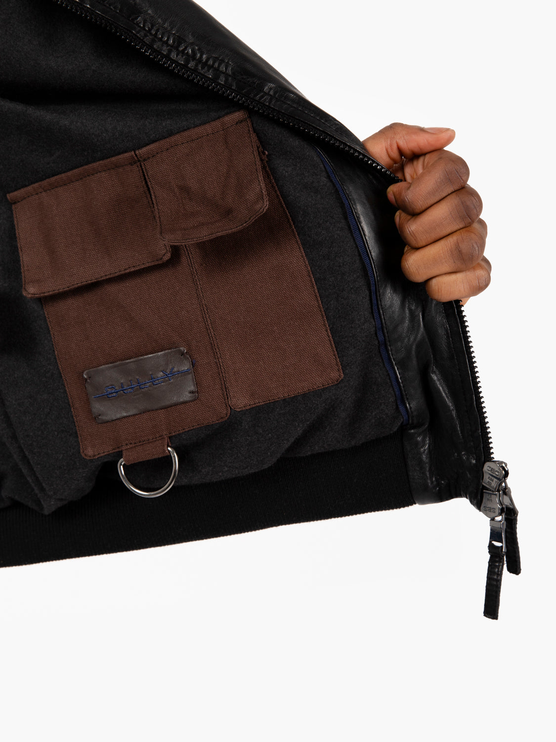 Bomber in pelle nero