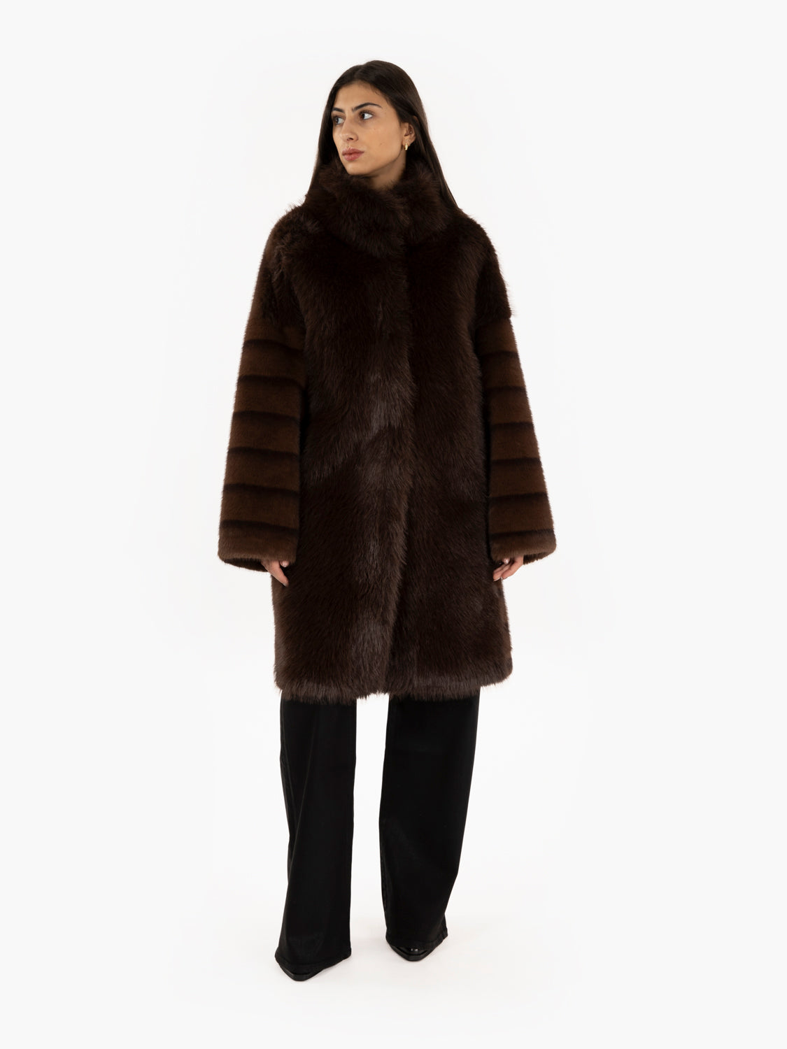 Cocoa faux fur coat