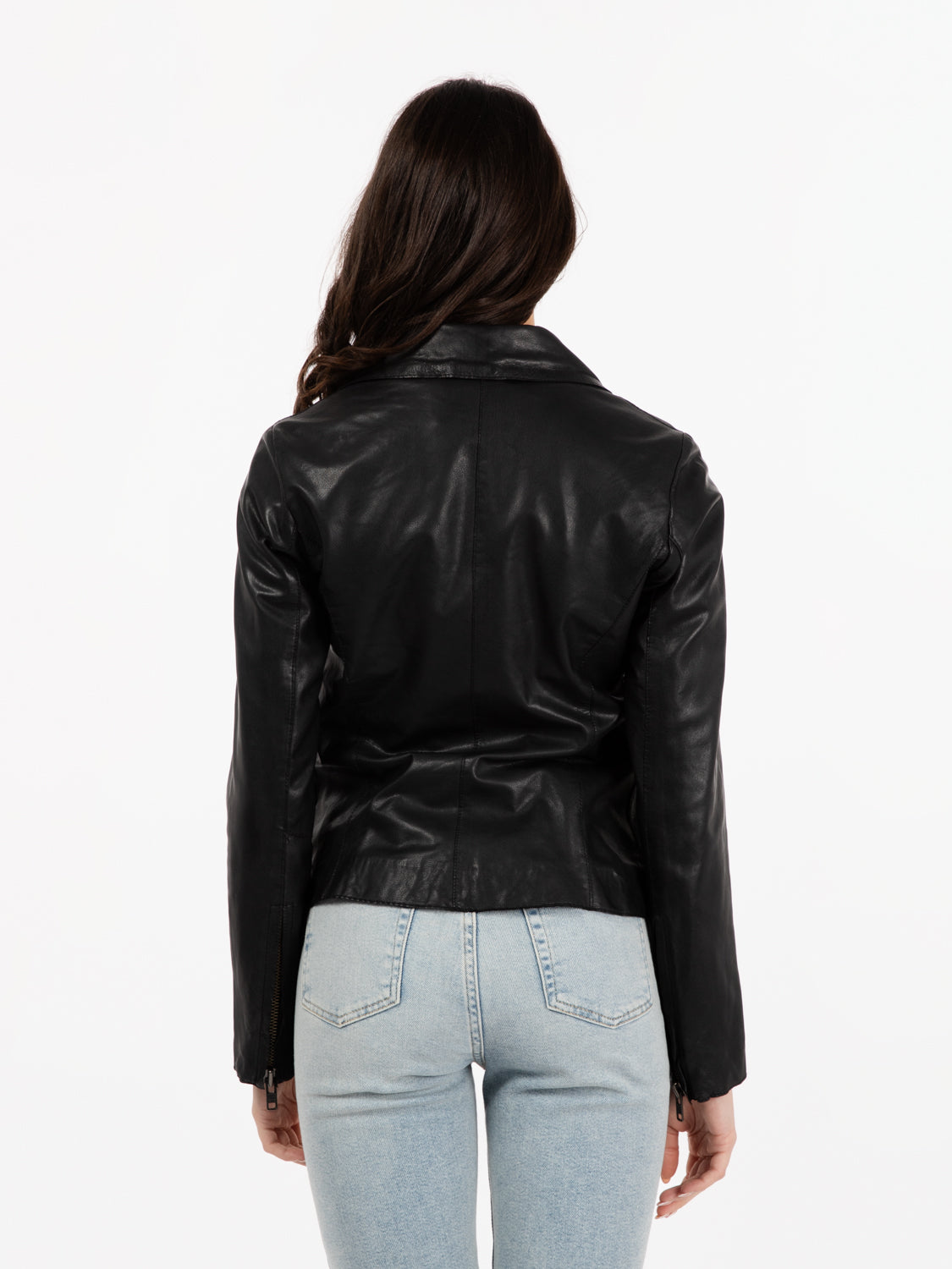 Chiodo biker in pelle nero