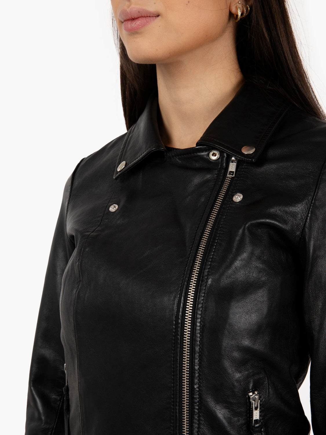 Chiodo in pelle nero
