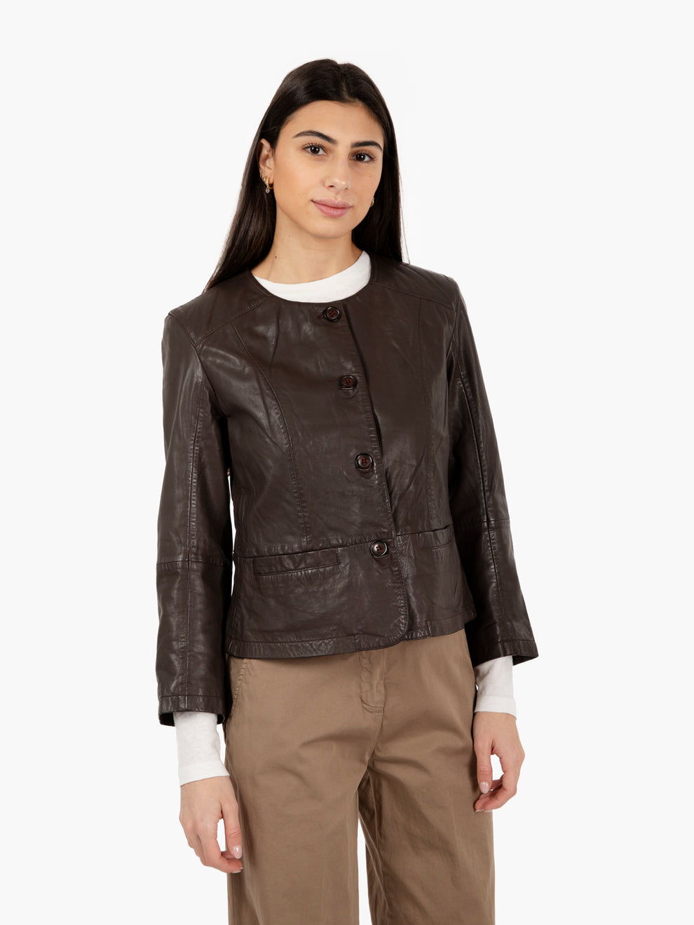 Giacca chanel in pelle moro