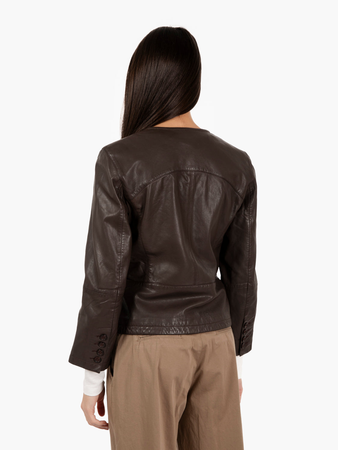 Giacca chanel in pelle moro