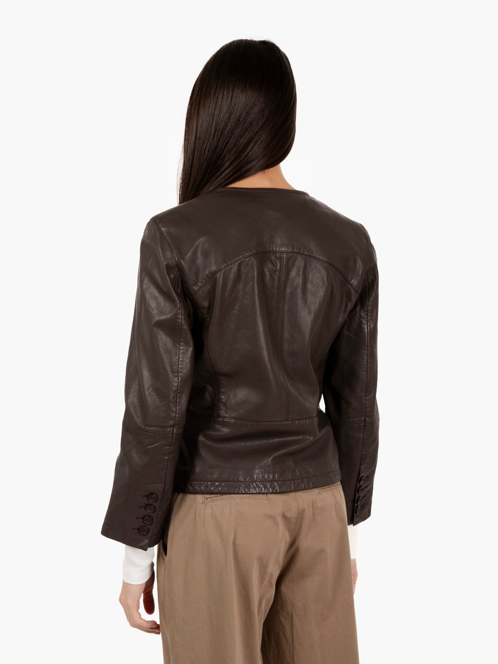 Giacca chanel in pelle moro