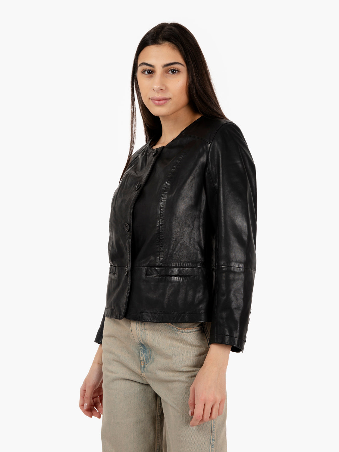 Giacca chanel in pelle nero