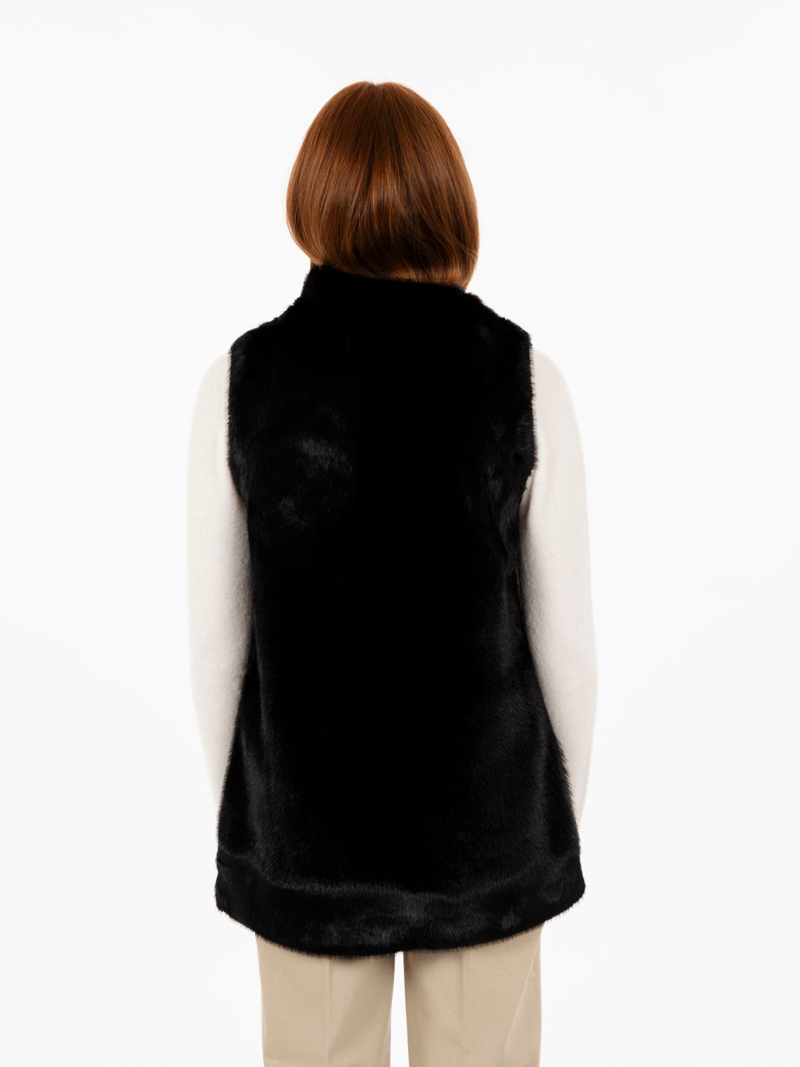 Gilet in ecopelliccia nero