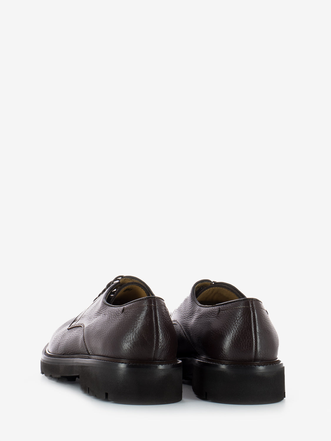 Brown hammered leather derby