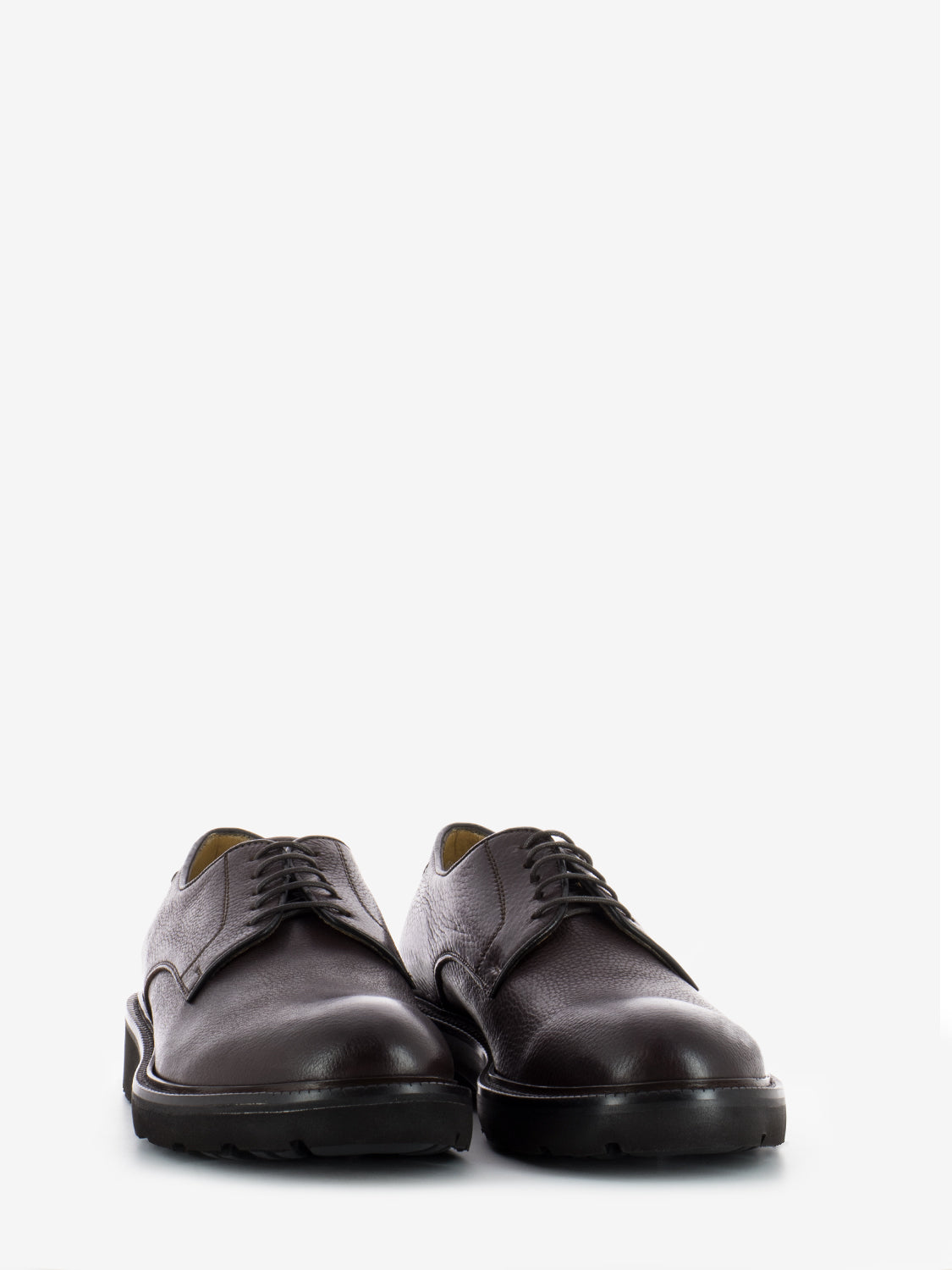 Brown hammered leather derby