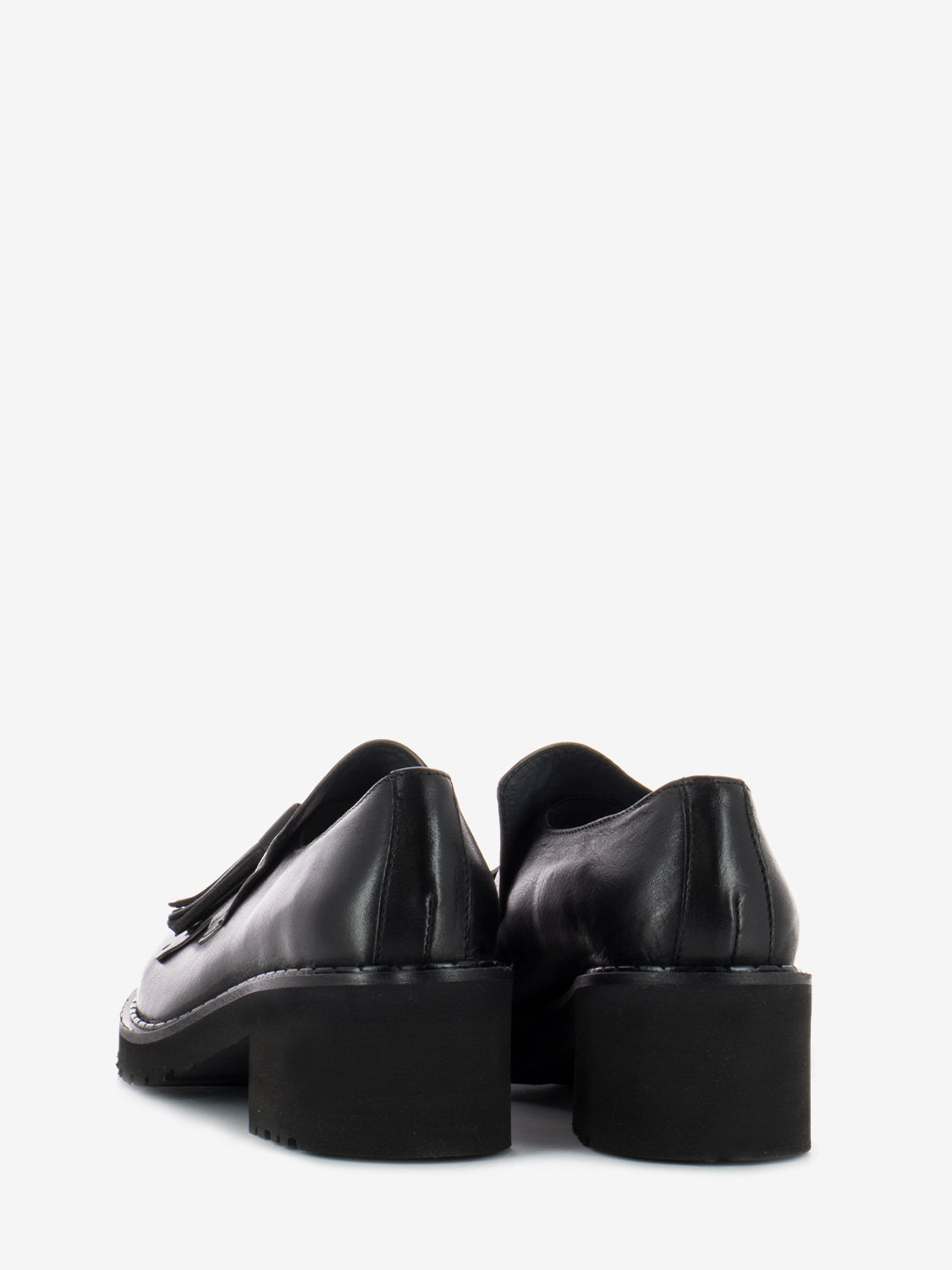 Black/Grey Fringe and Tassel Loafers