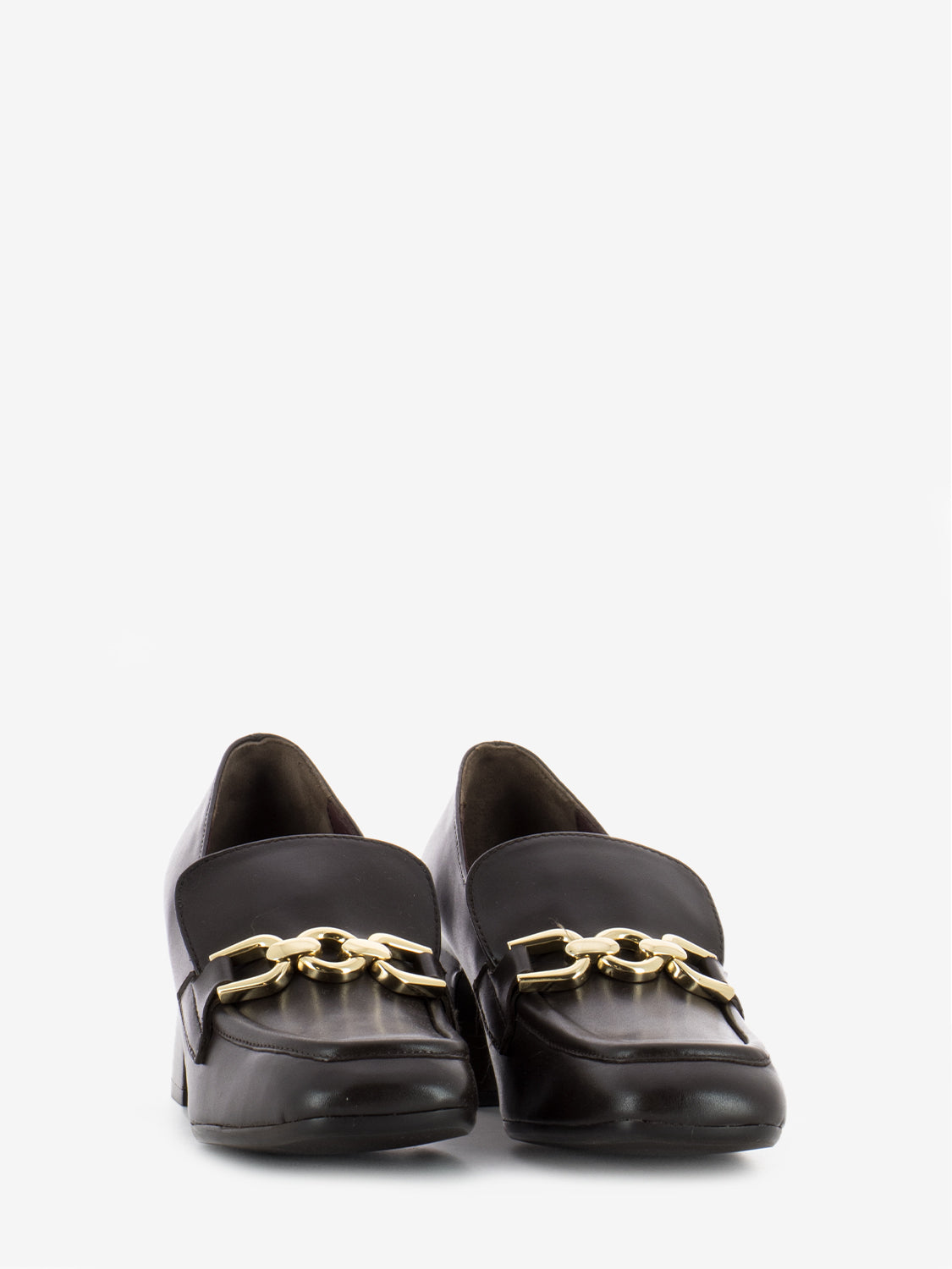 Gold/Brown Chain Leather Moccasin