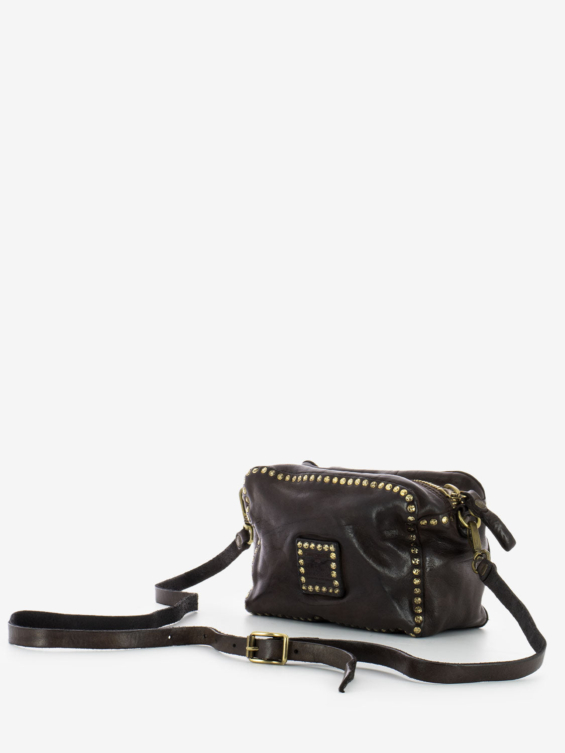 Mini dark brown leather trunk