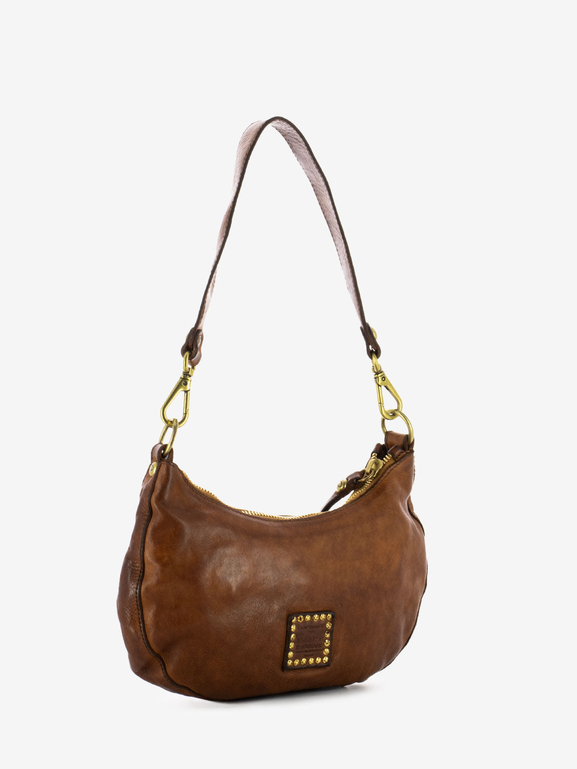 Cognac cowhide woven bag