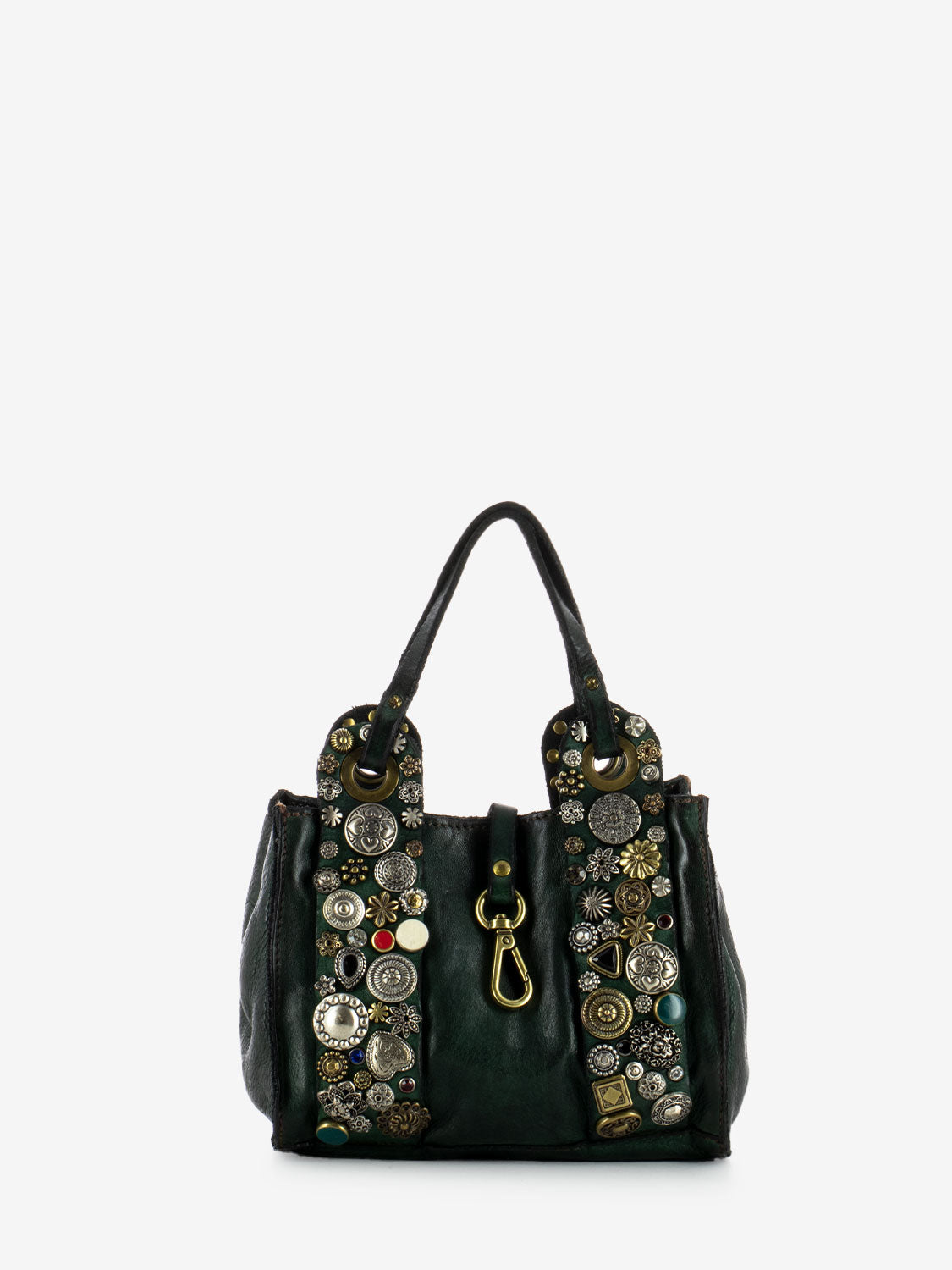 Campomaggi - Borsa A Tracolla Mini In Pelle Con Borchie E Traforatura Dafne 8059389350512