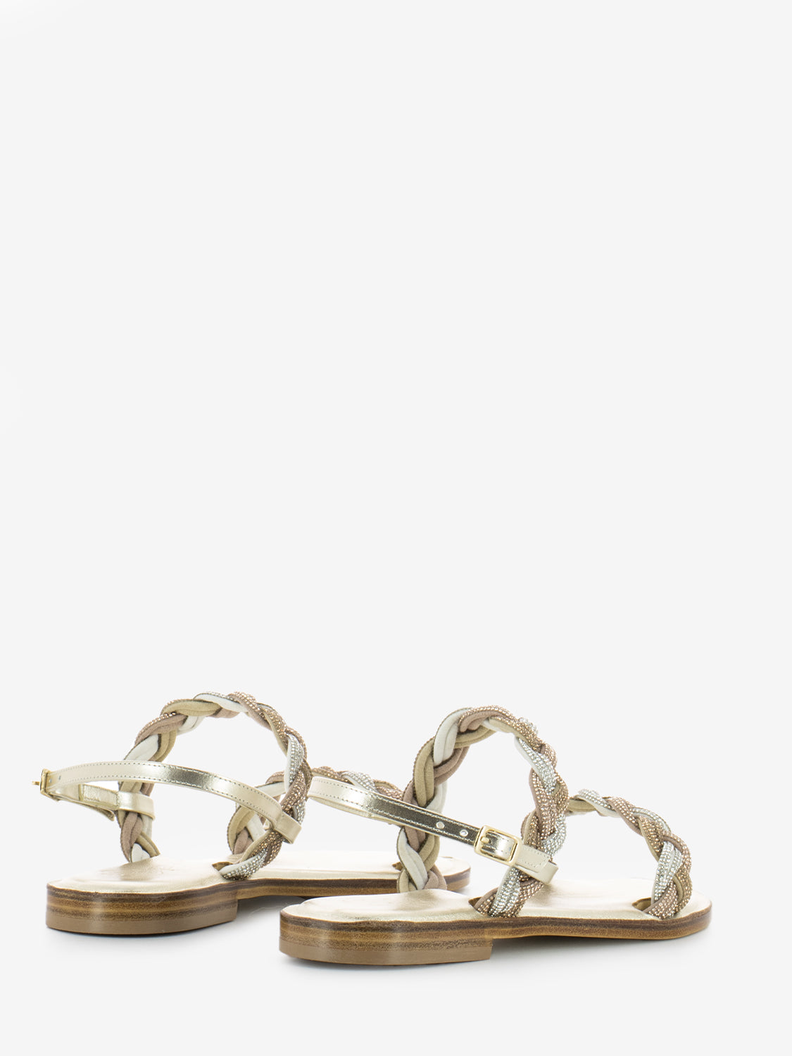 Sandali in nappa con microcristalli platino
