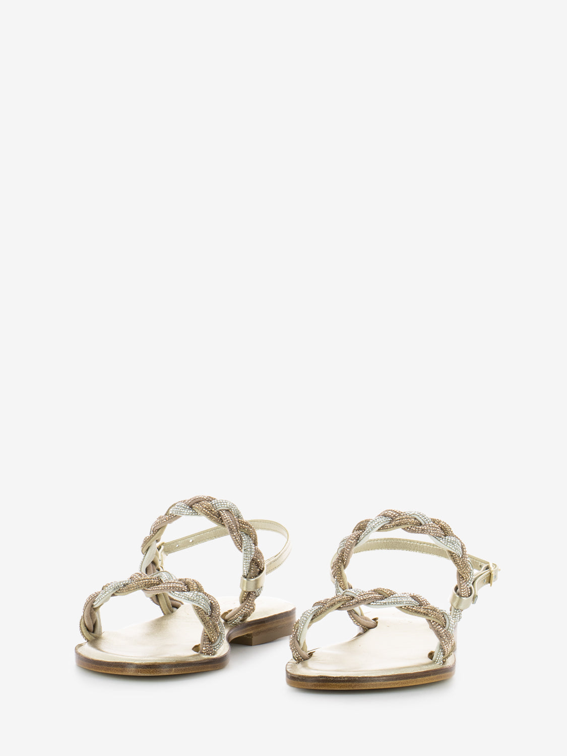 Sandali in nappa con microcristalli platino