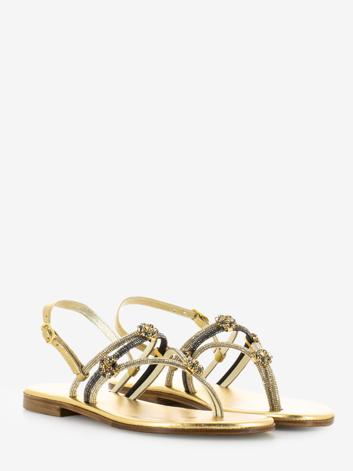 Sandali infradito rhinestones oro