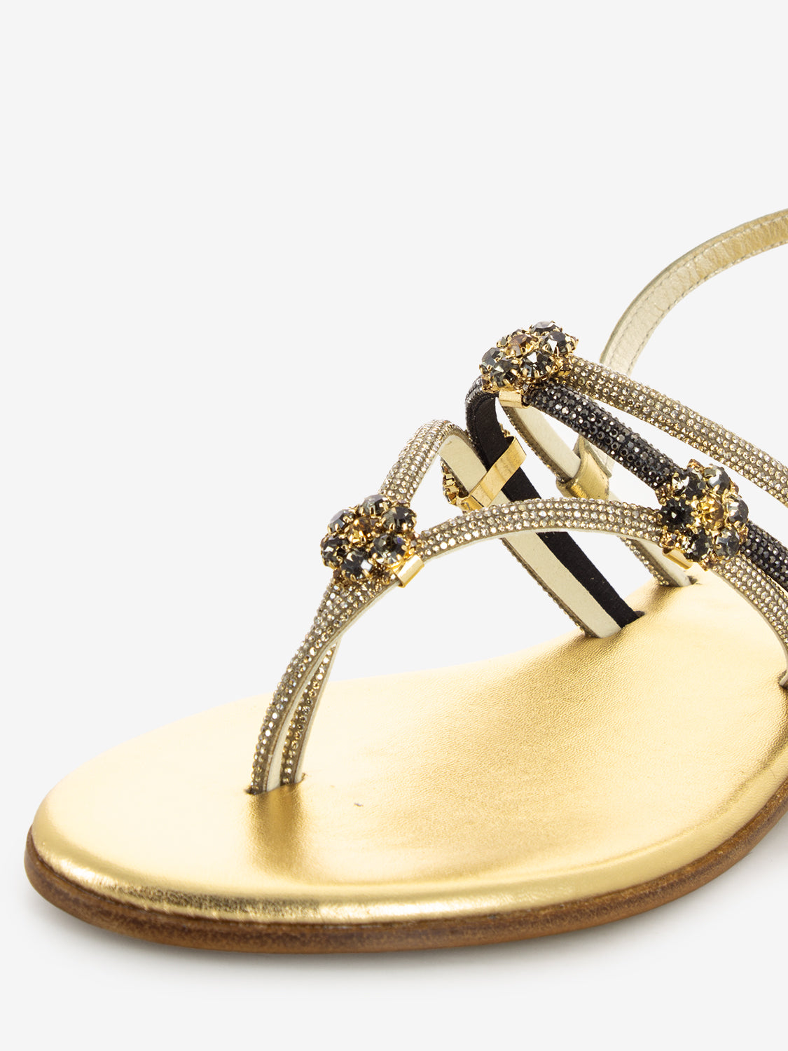 Sandali infradito rhinestones oro