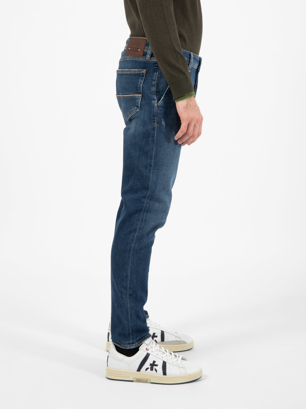 Jeans Slack tasca america blu medio scuro