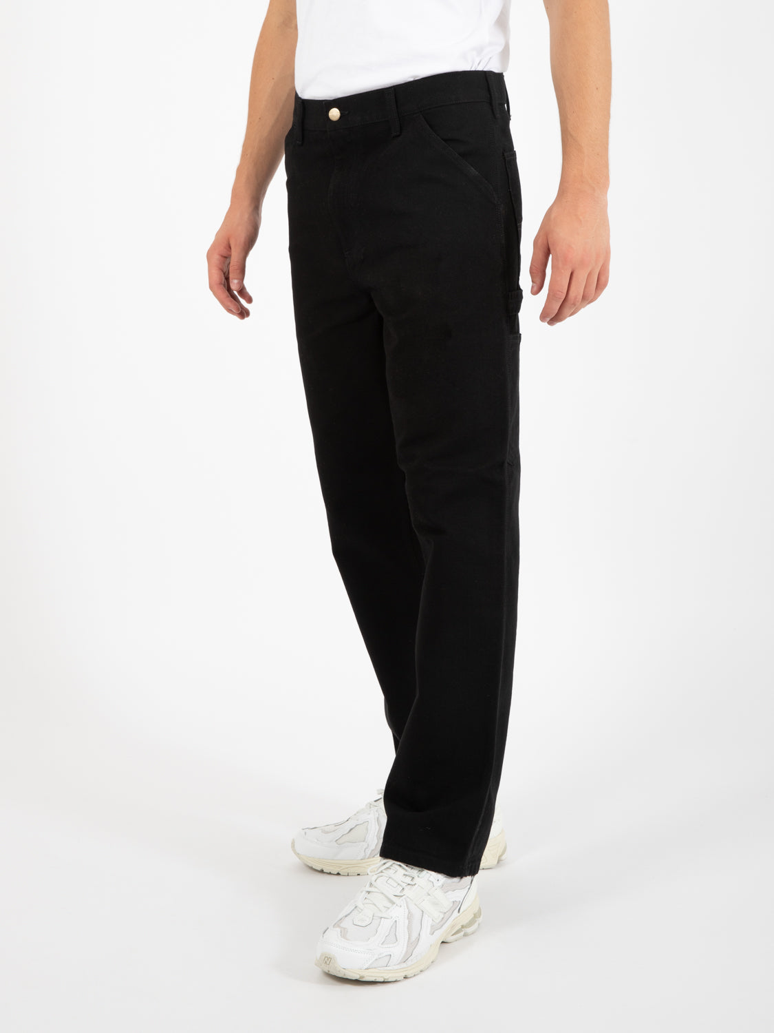 Single knee pant black rinsed