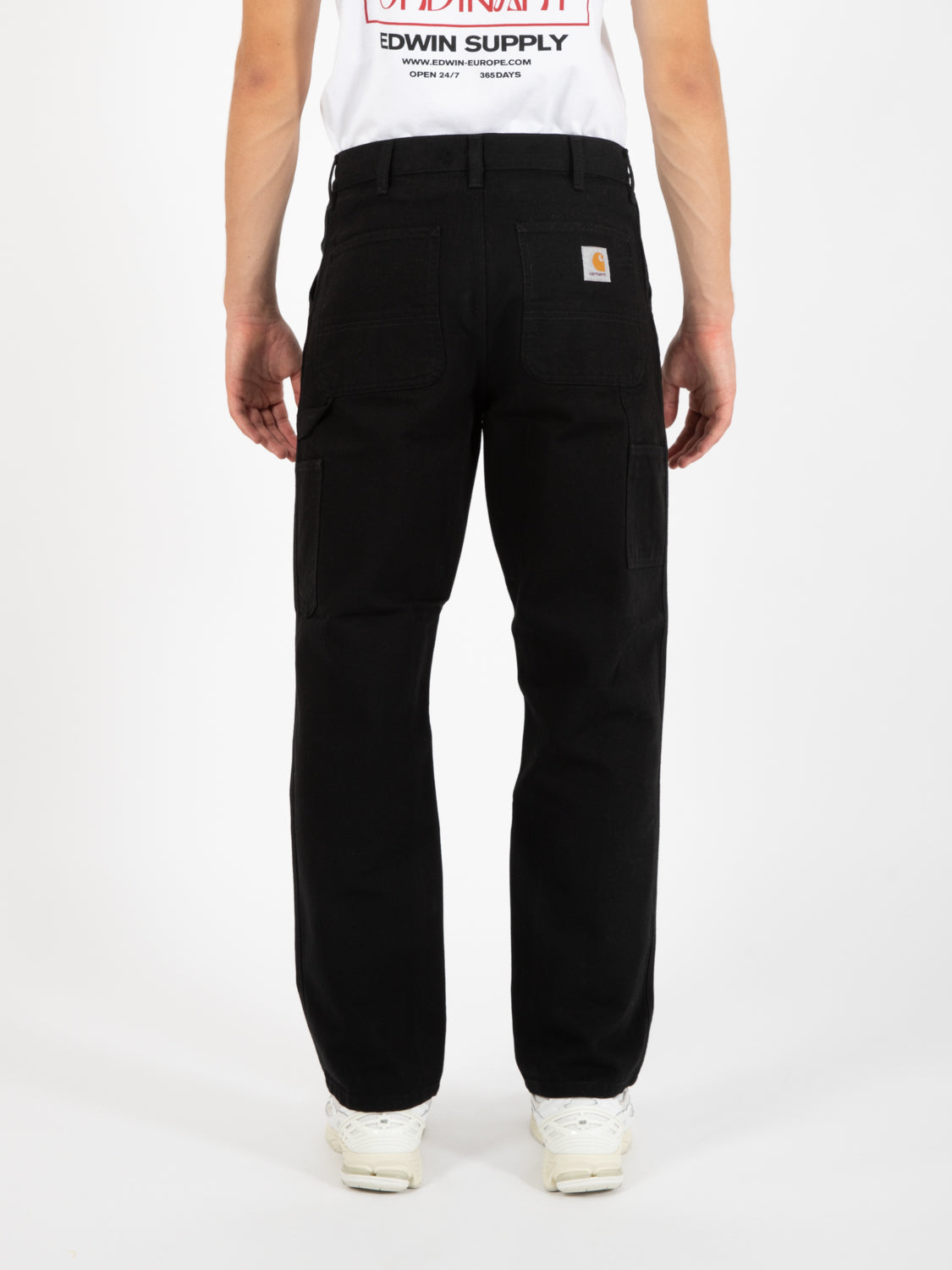 Single knee pant black rinsed