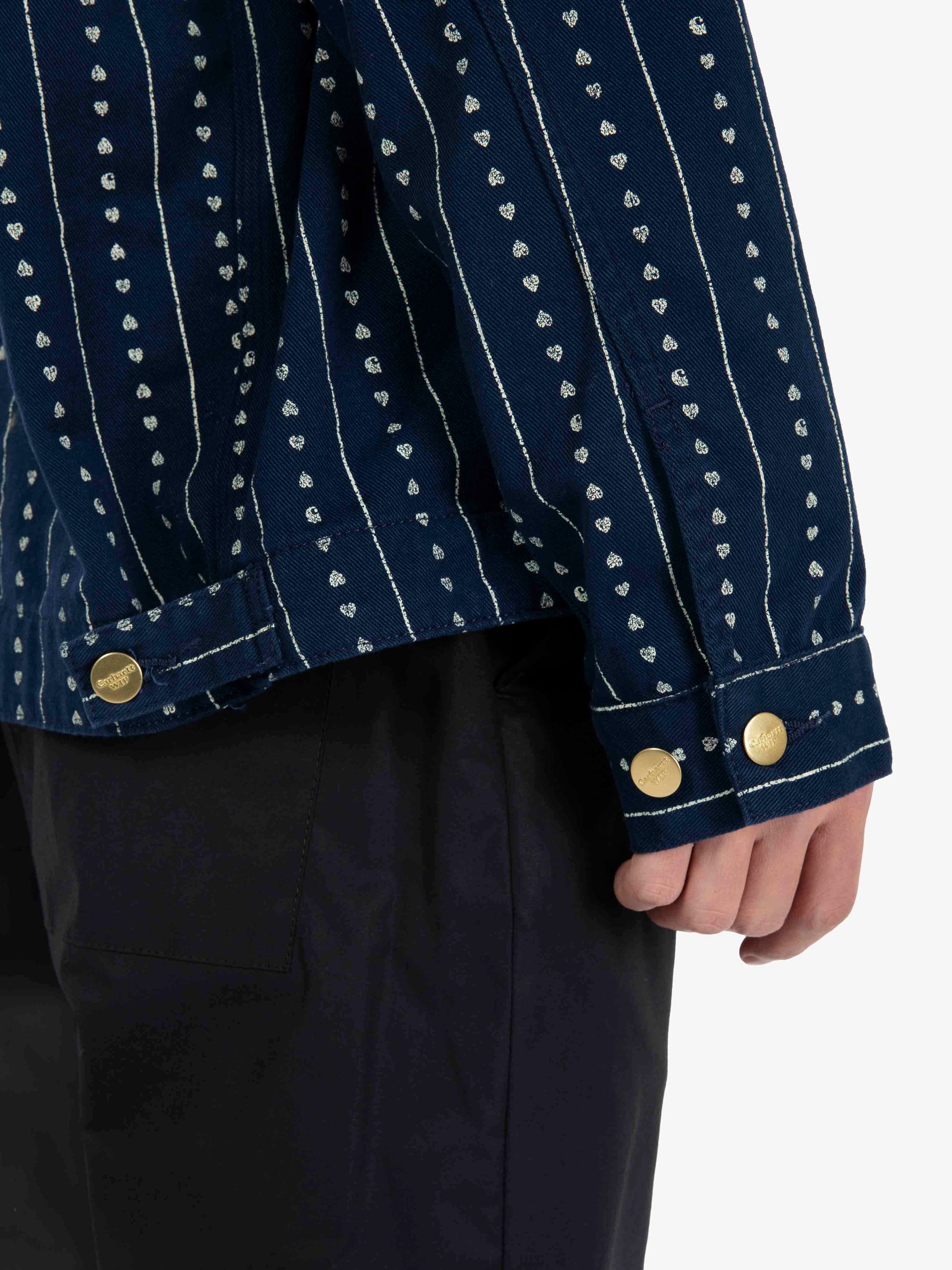 Drewe Jacket Heart C Pinstripe / Natural rinsed