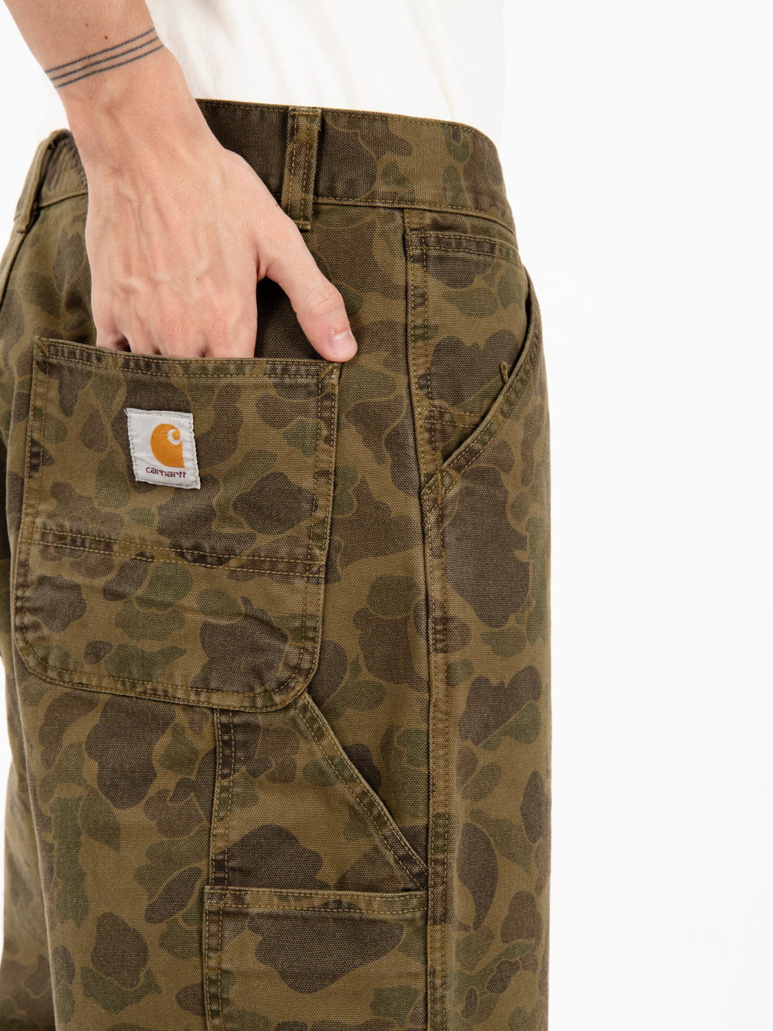 Duck single knee pant camo duck green