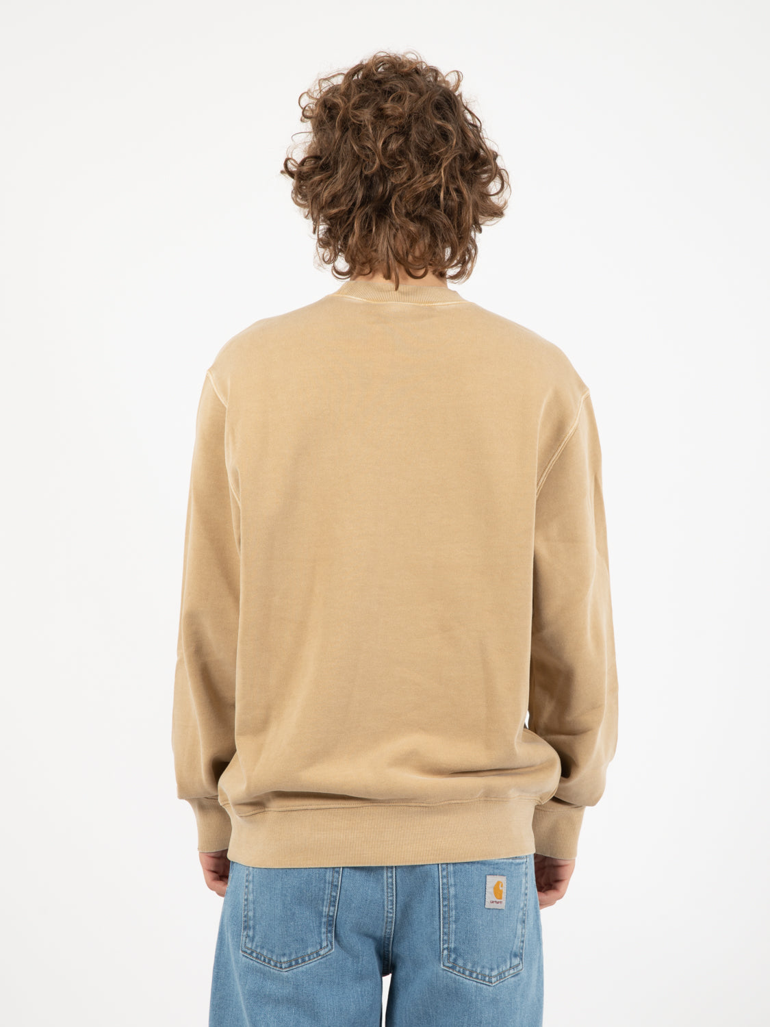Duster sweat dusty brown garment dyed