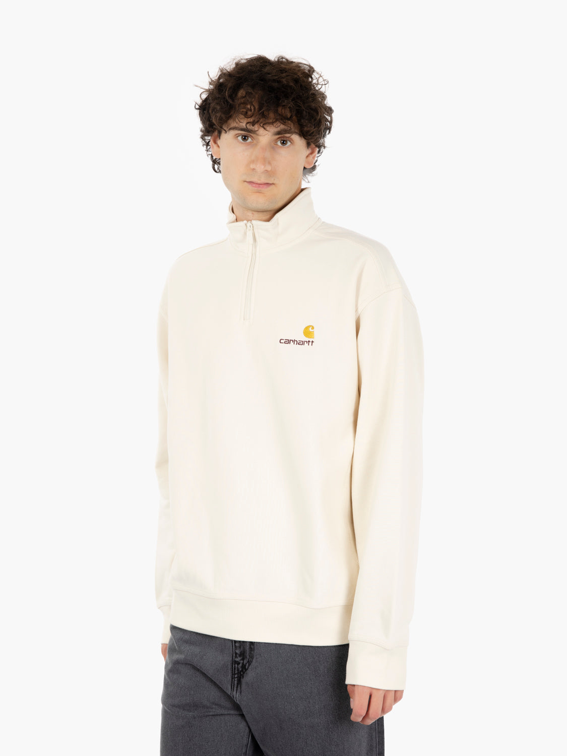 Half Zip American Script sweat natural