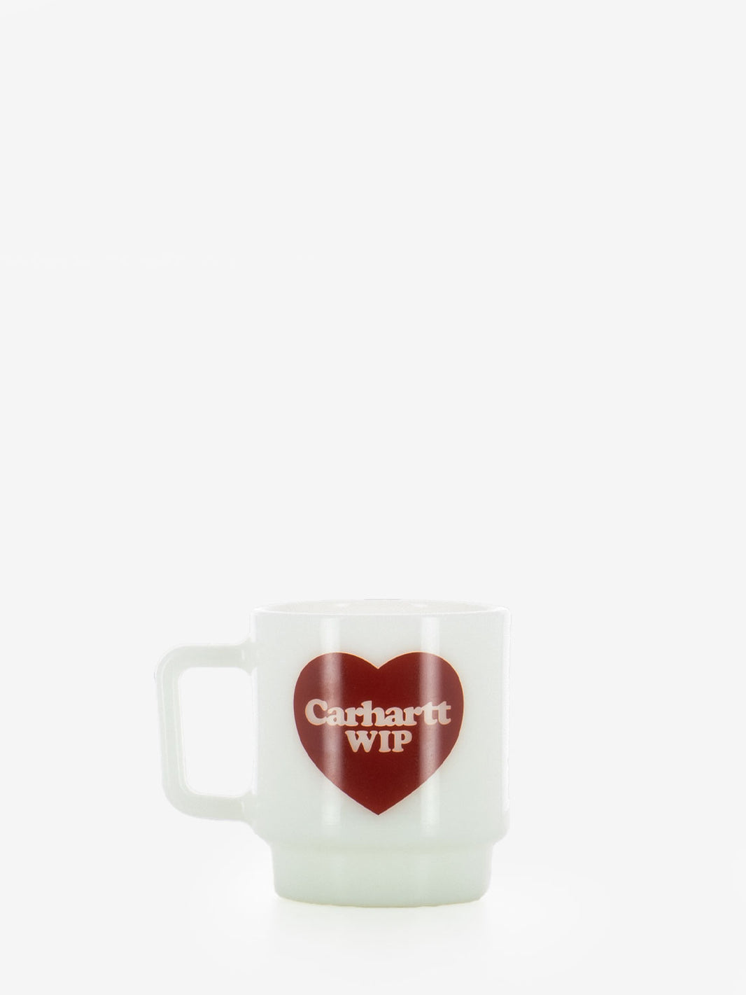Heart glass mug white