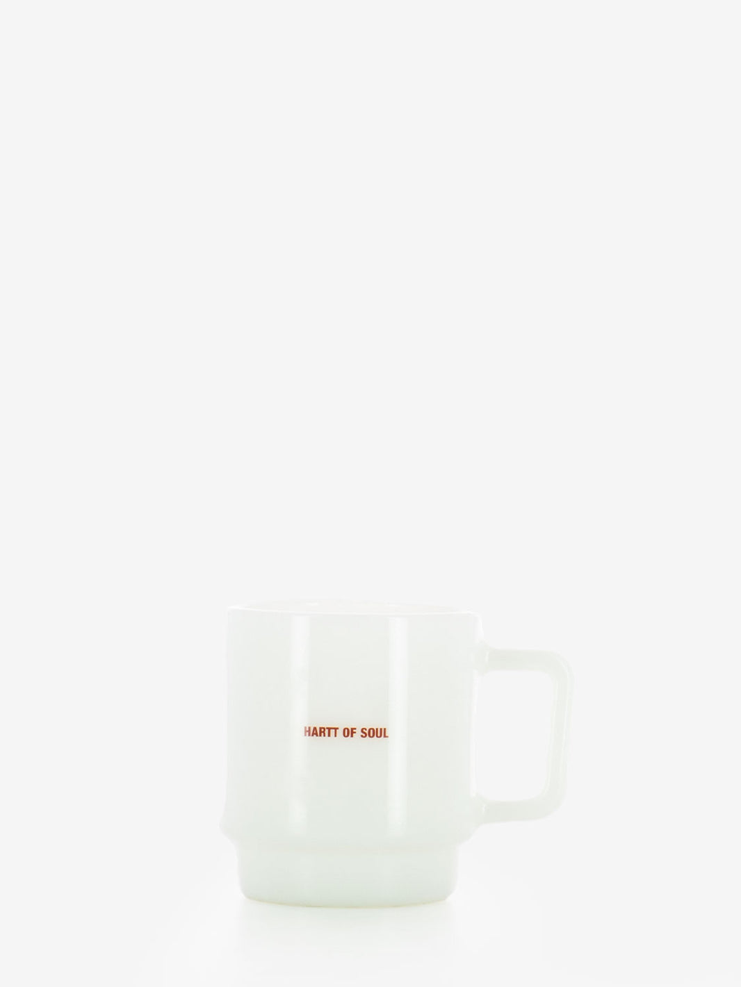 Heart glass mug white