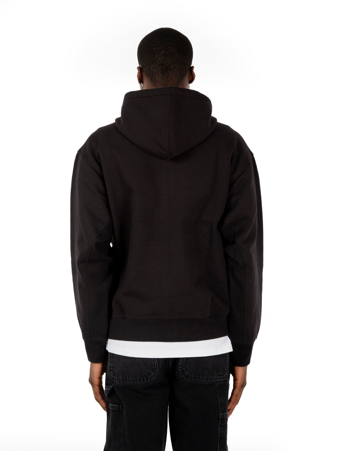 Hooded american script jacket black