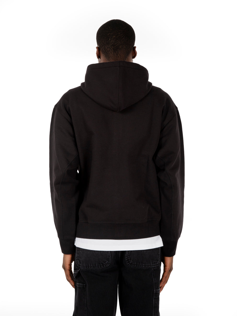 Hooded american script jacket black