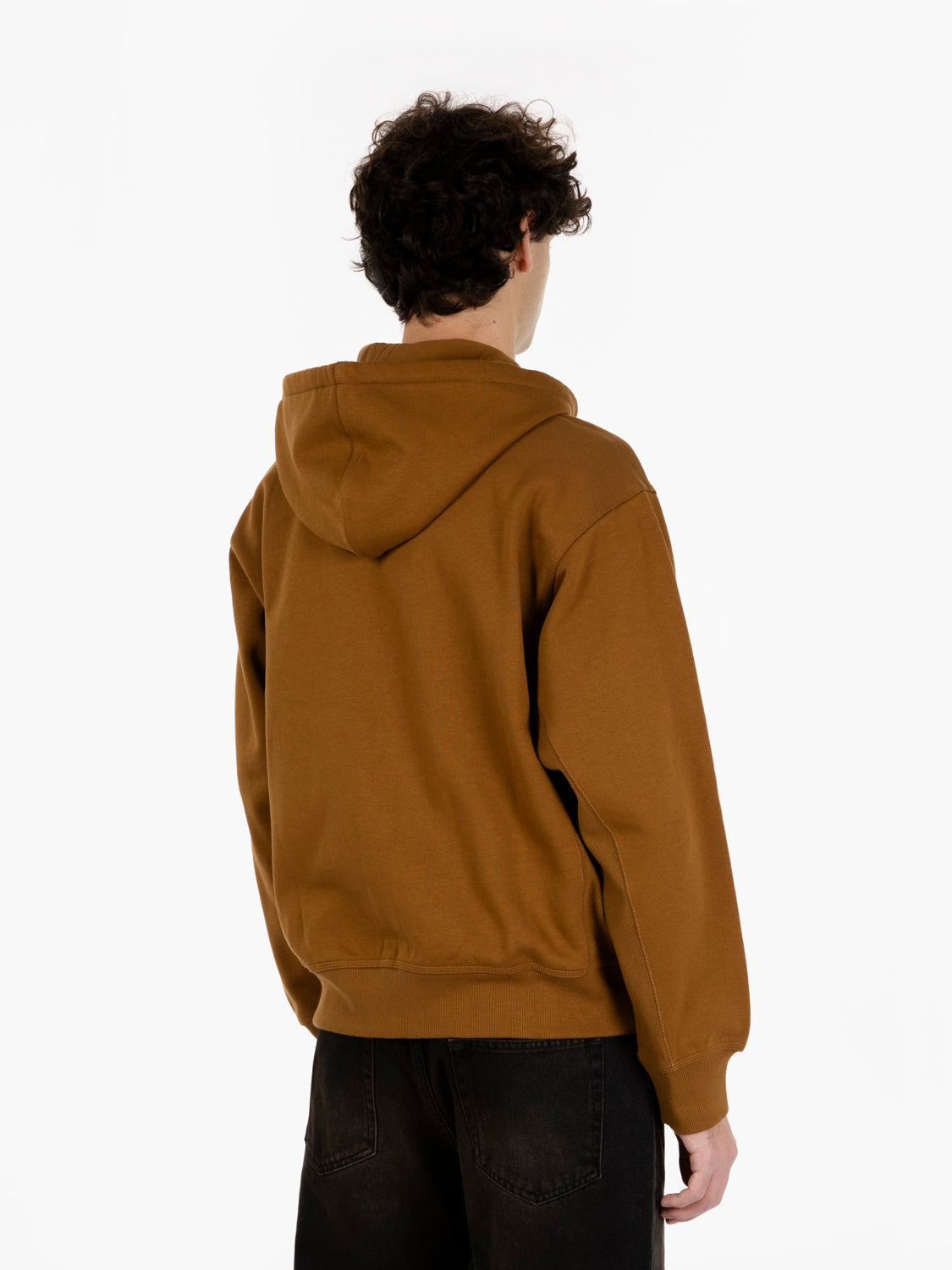 Hooded American script jacket hamilton brown
