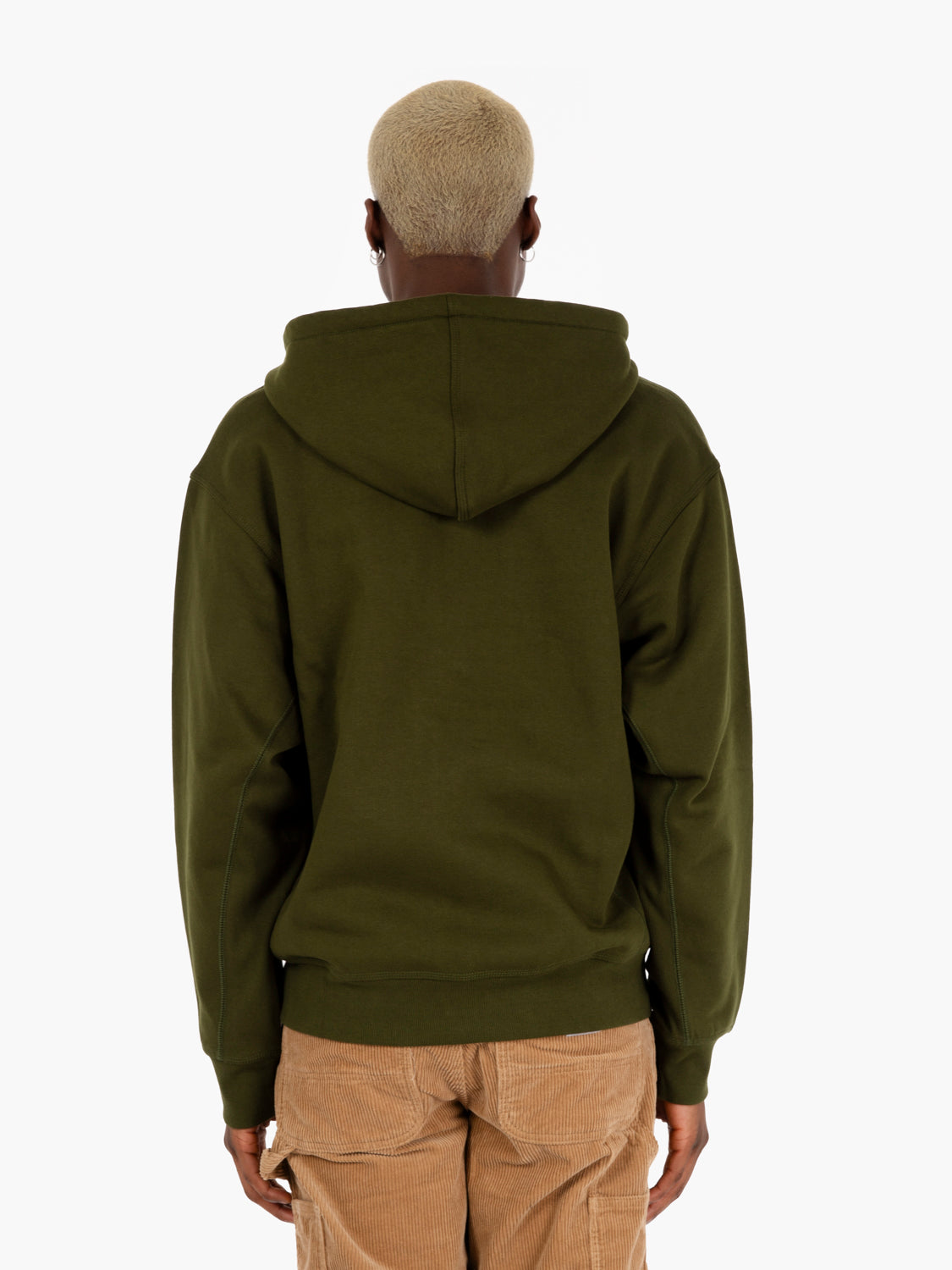Hooded american script jacket tarragon