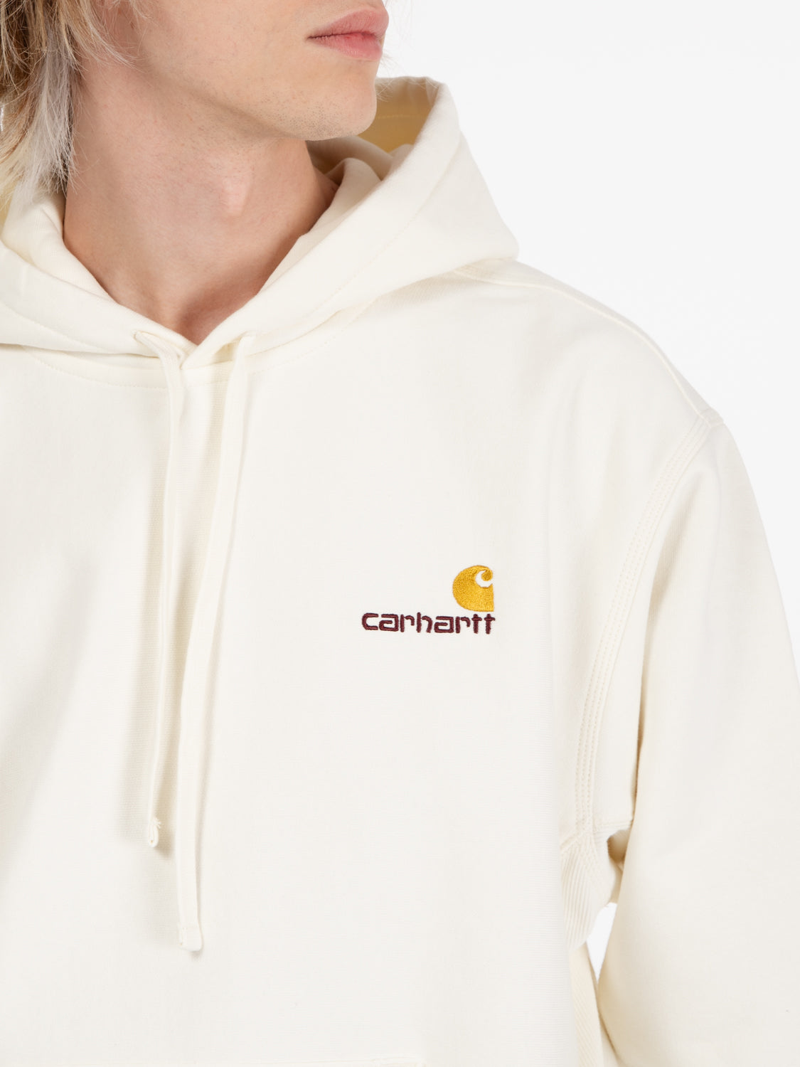 Hooded american script sweat wax
