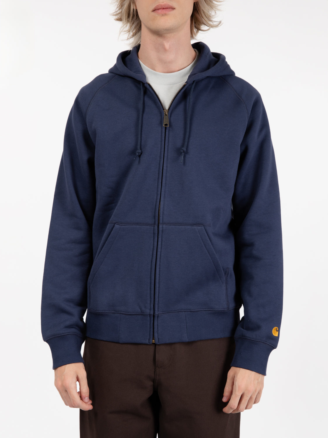 Hooded chase jacket blue / gold