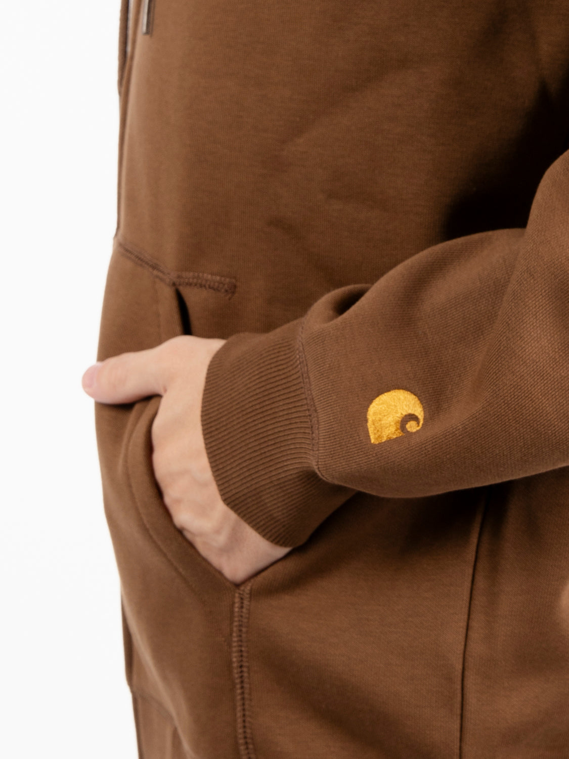 Hooded Chase jacket chocolate / gold