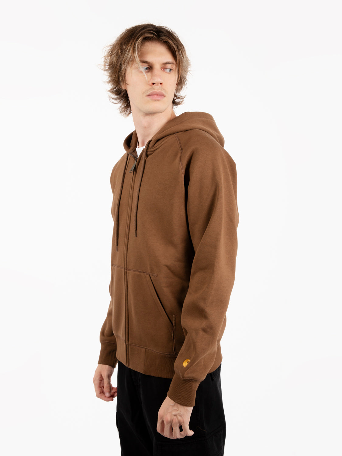 Hooded Chase jacket chocolate / gold