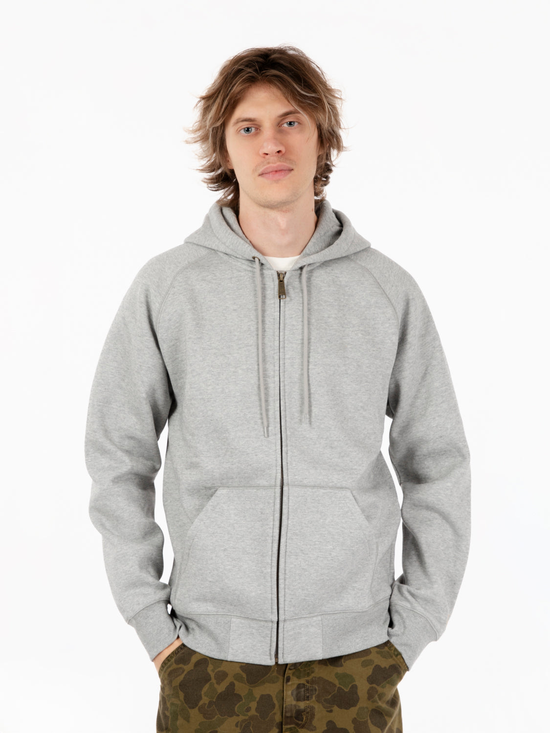 Hooded Chase jacket gray heather / gold