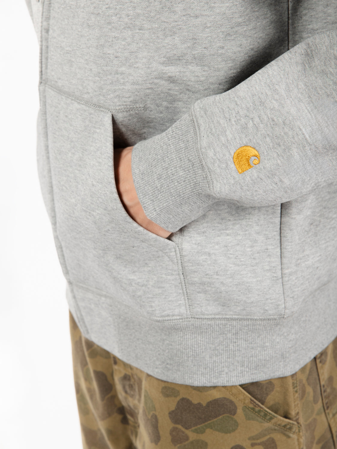 Hooded Chase jacket gray heather / gold