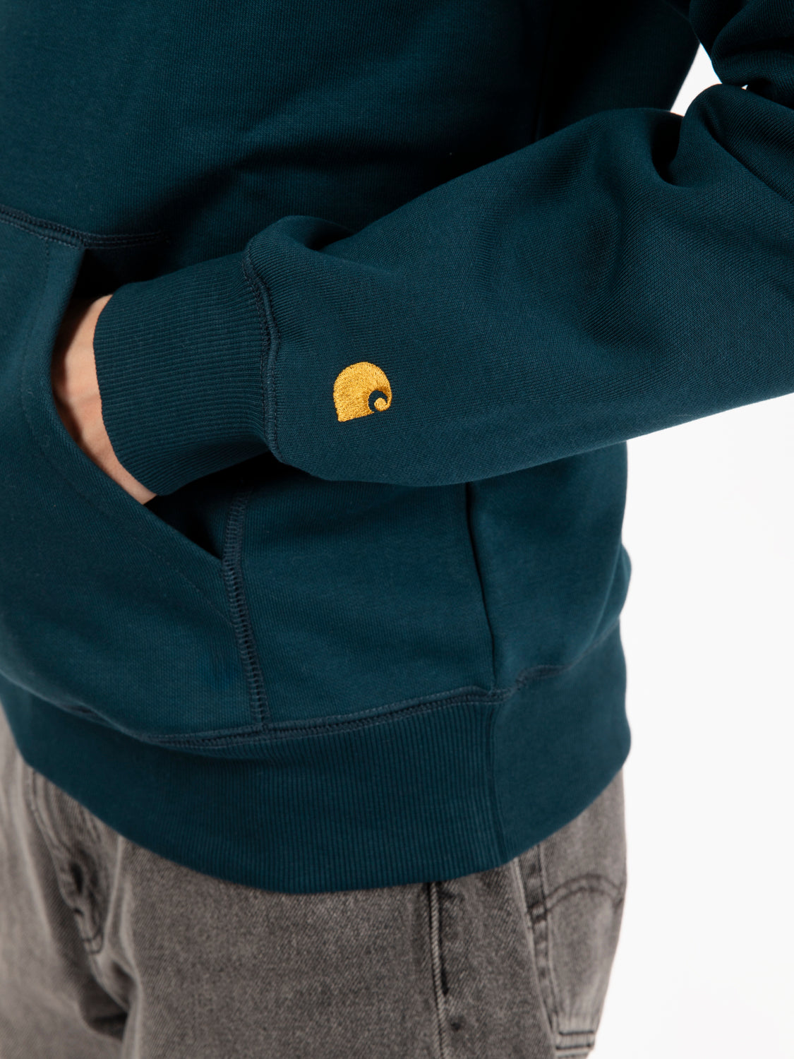 Hooded Chase Sweat duck blue / gold