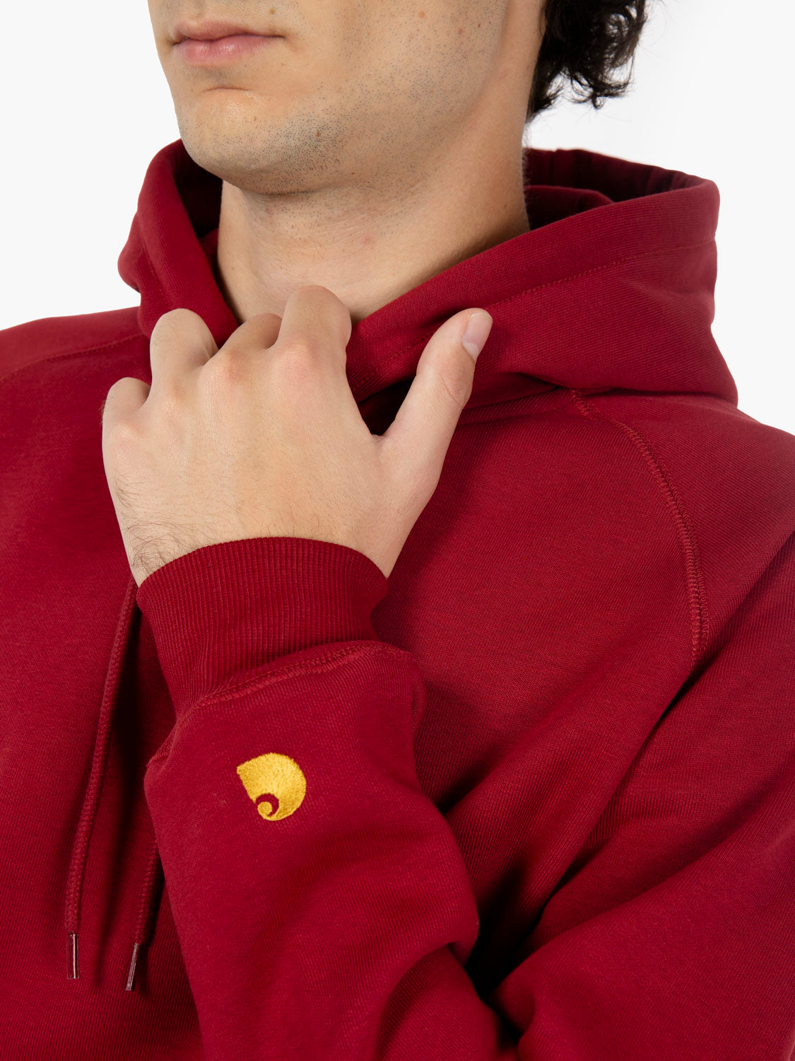 Hooded Chase Sweat scarlet / gold