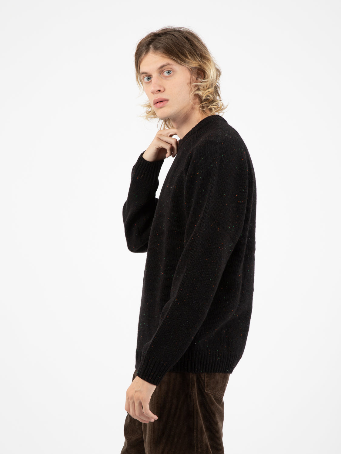 Knits Crewneck Speckled black