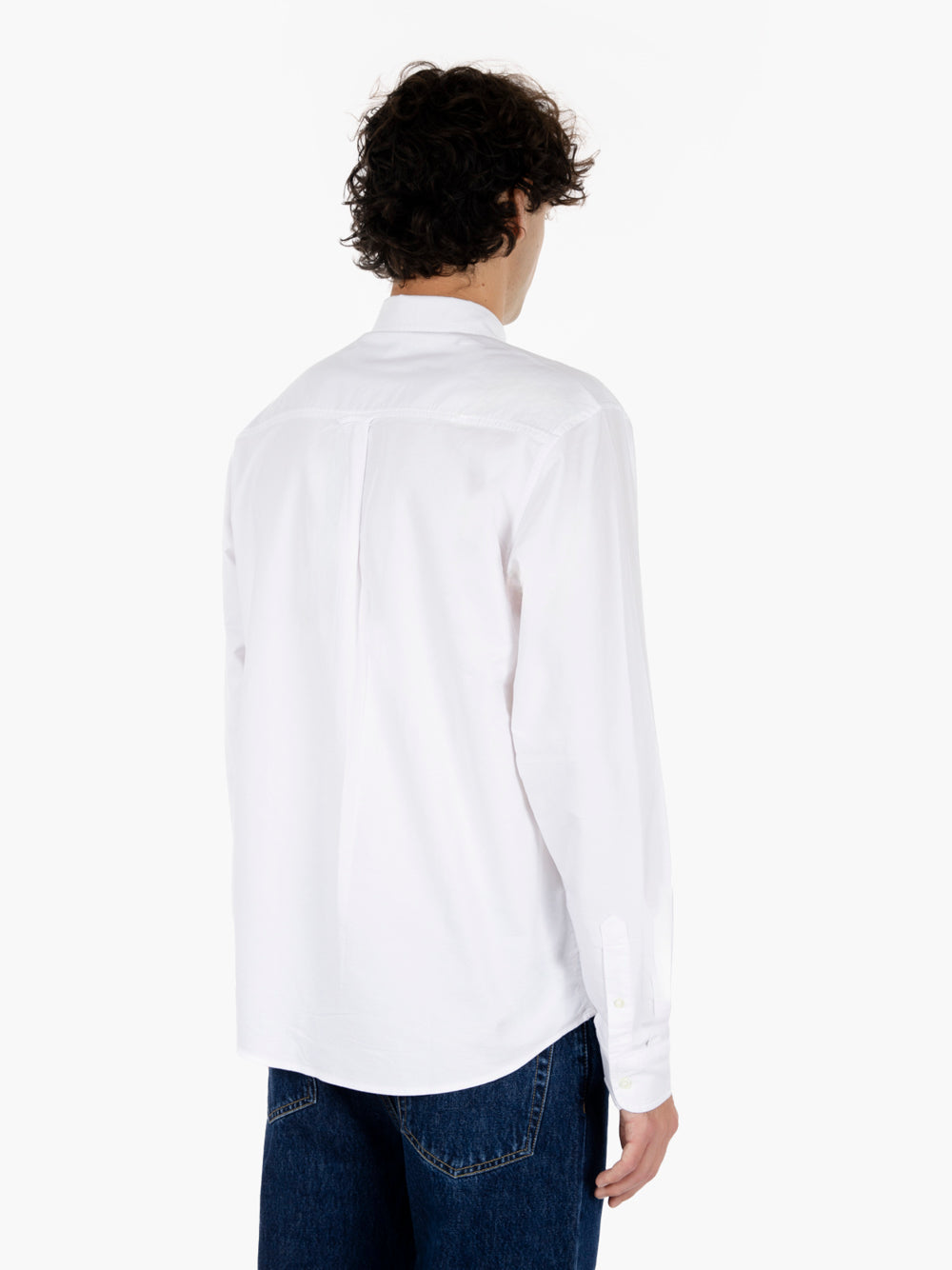 L/S C-Logo Shirt white / dark navy