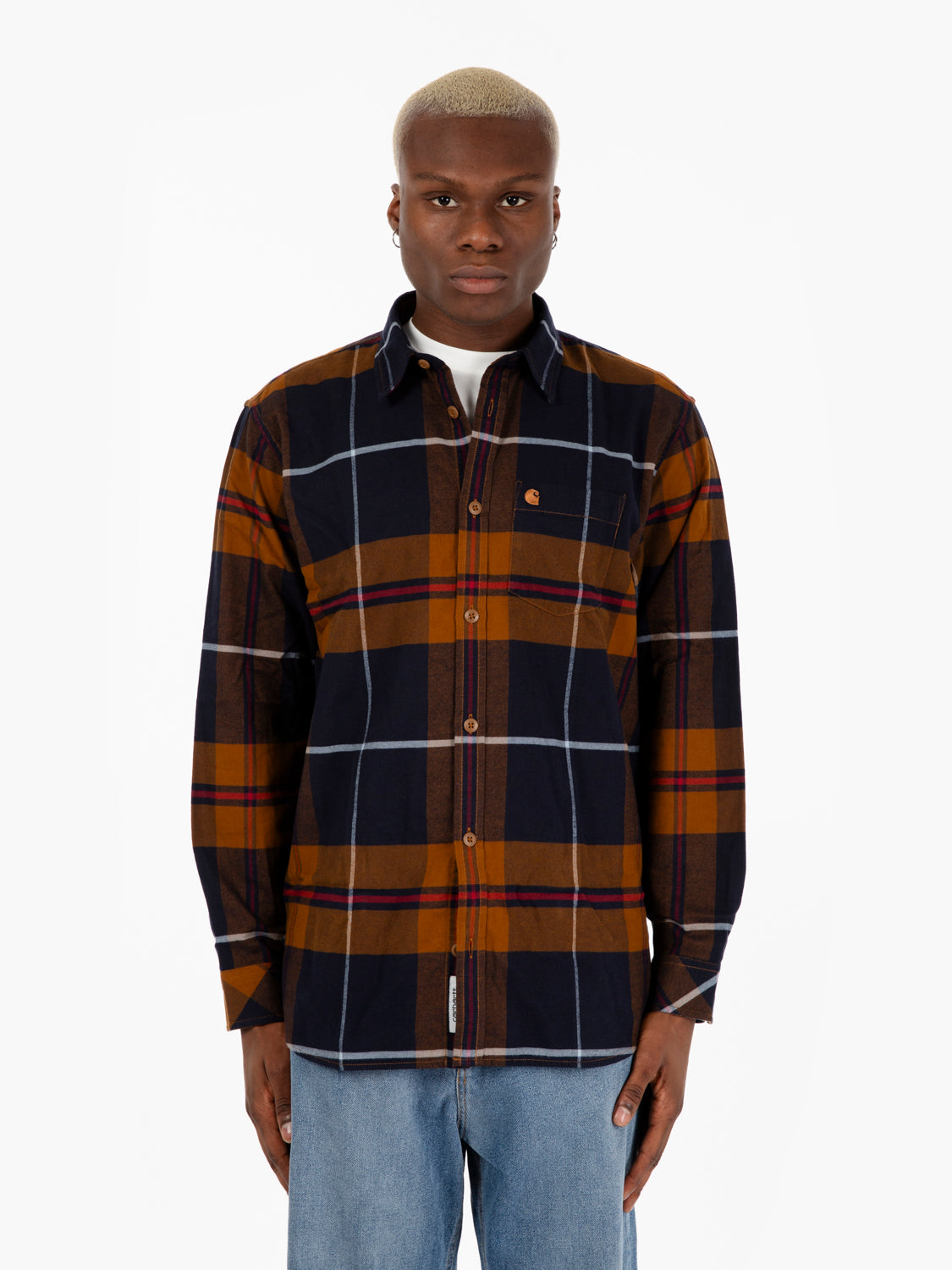 L/S Garnett shirt check deep brown