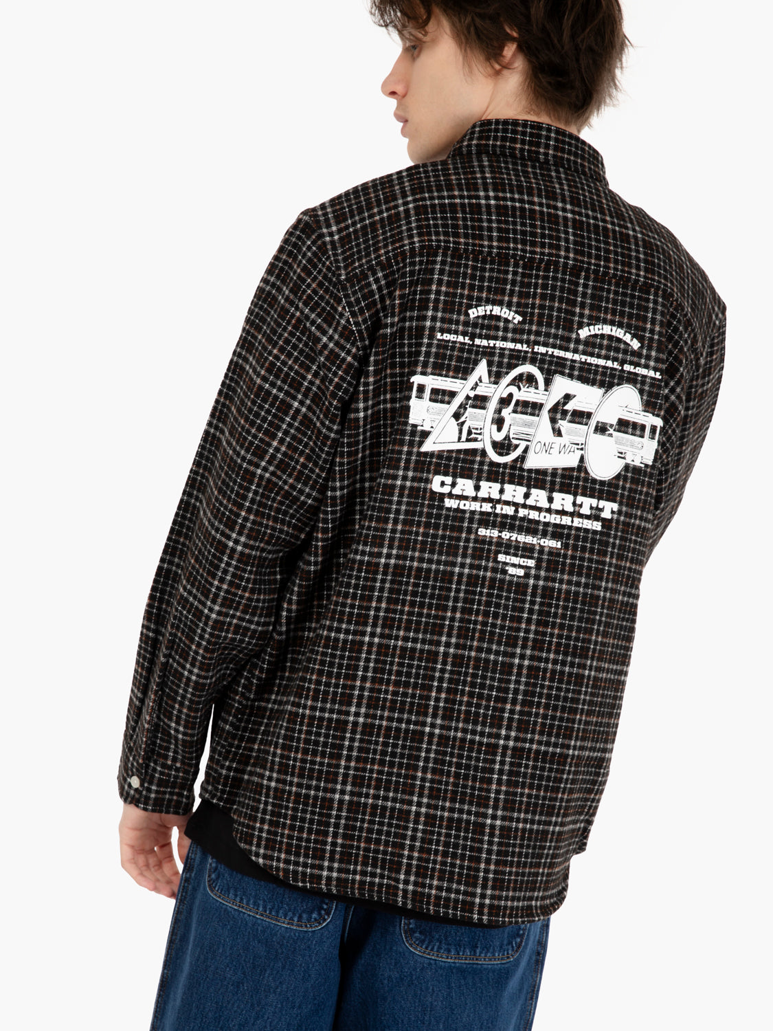 L/S Runaway Millet shirt check black / wax