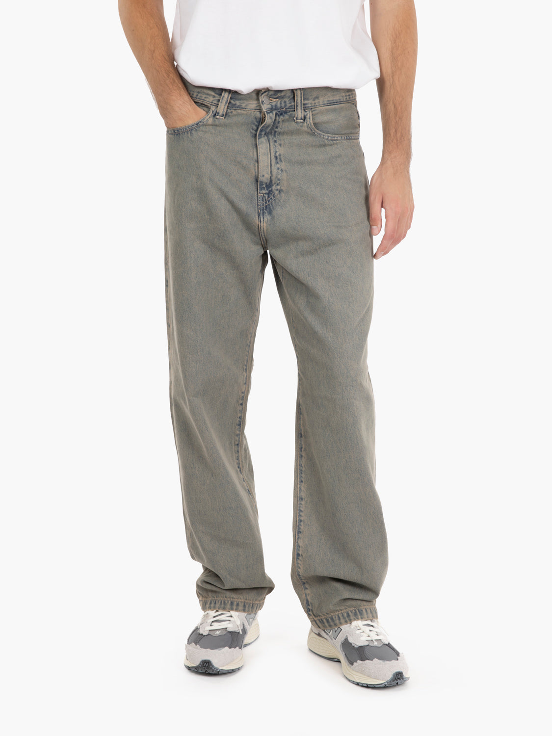Landon pant blue / leather