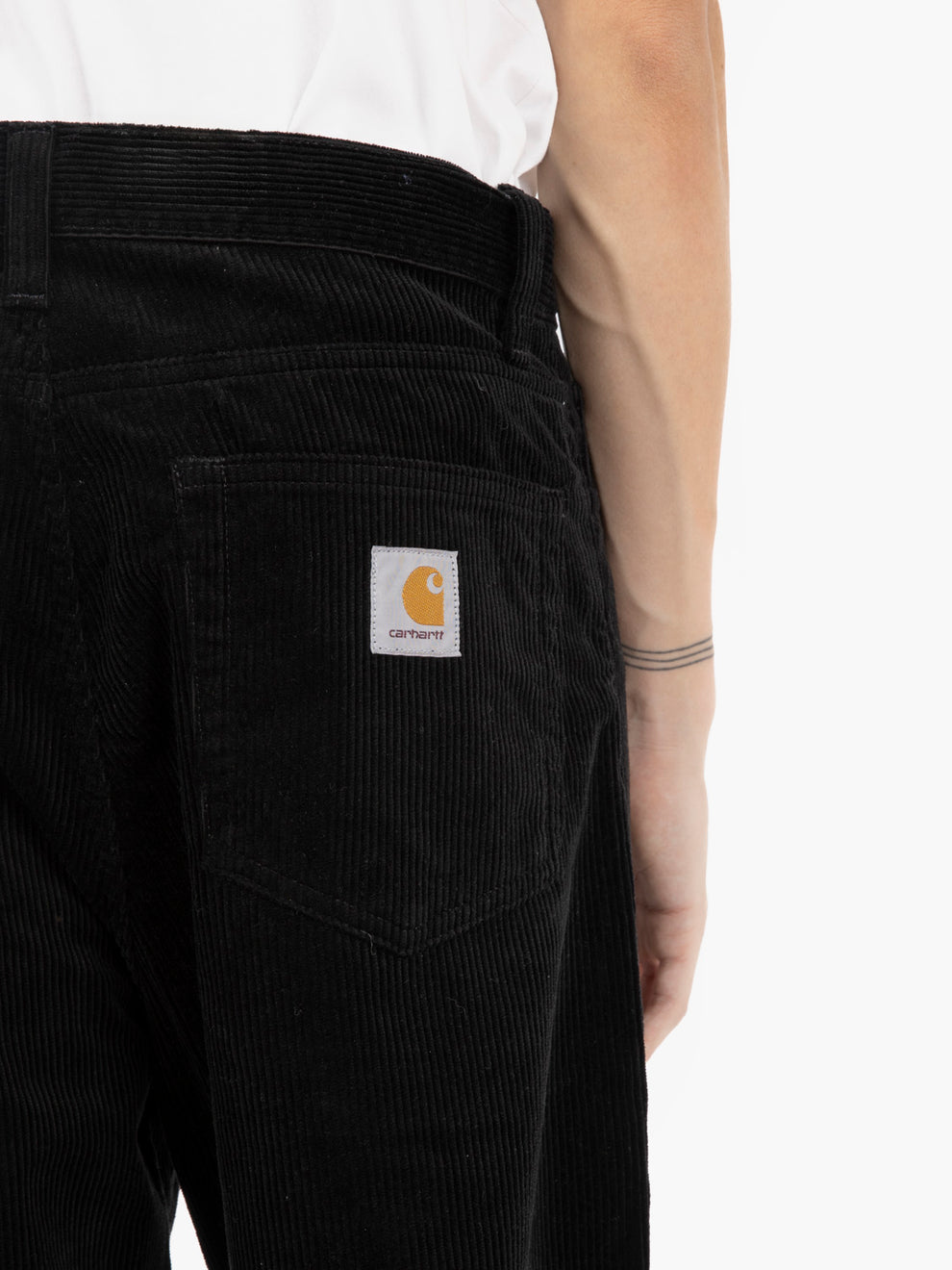 Landon Pant corduroy leather black
