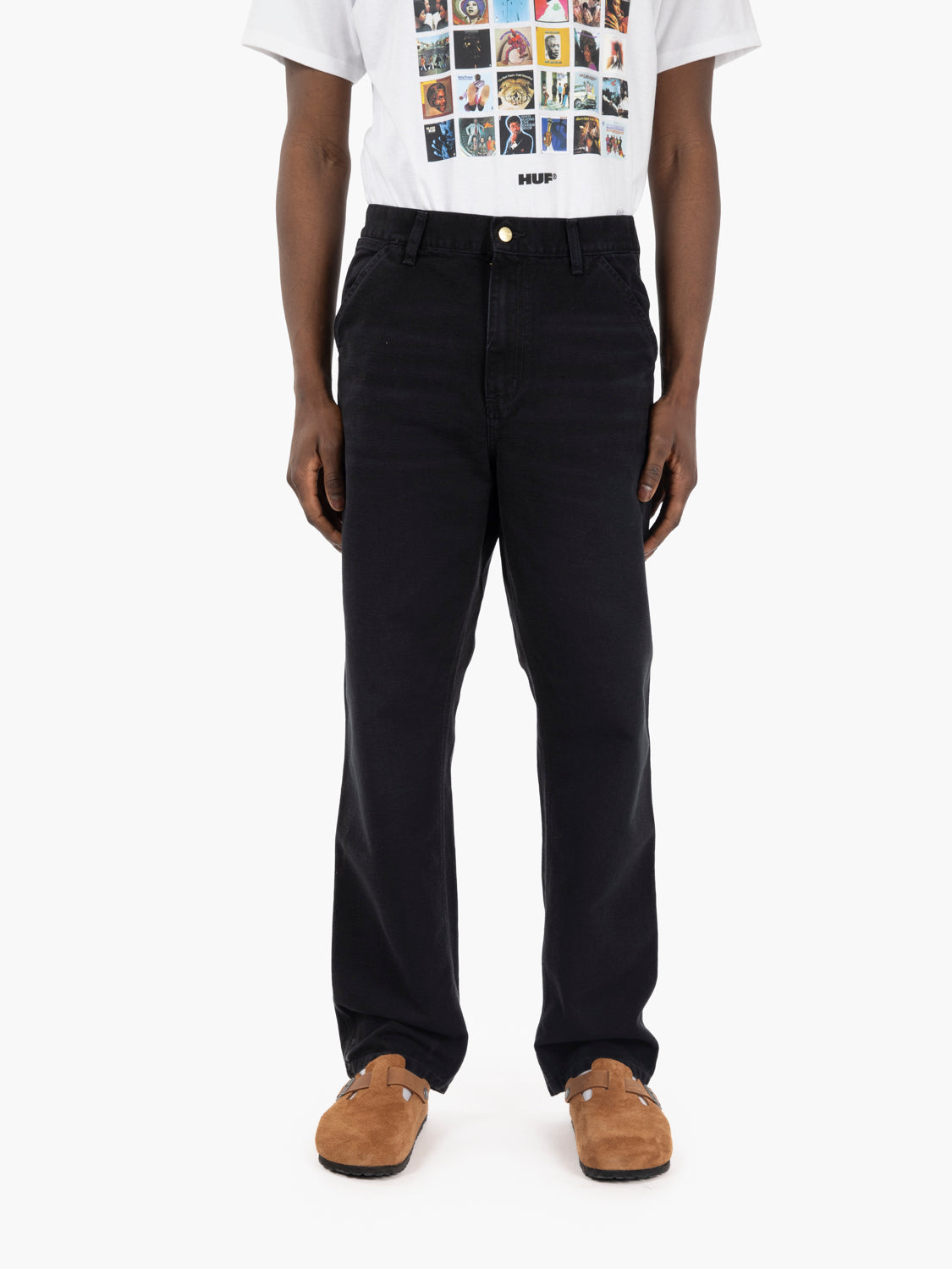 Pantaloni single knee black
