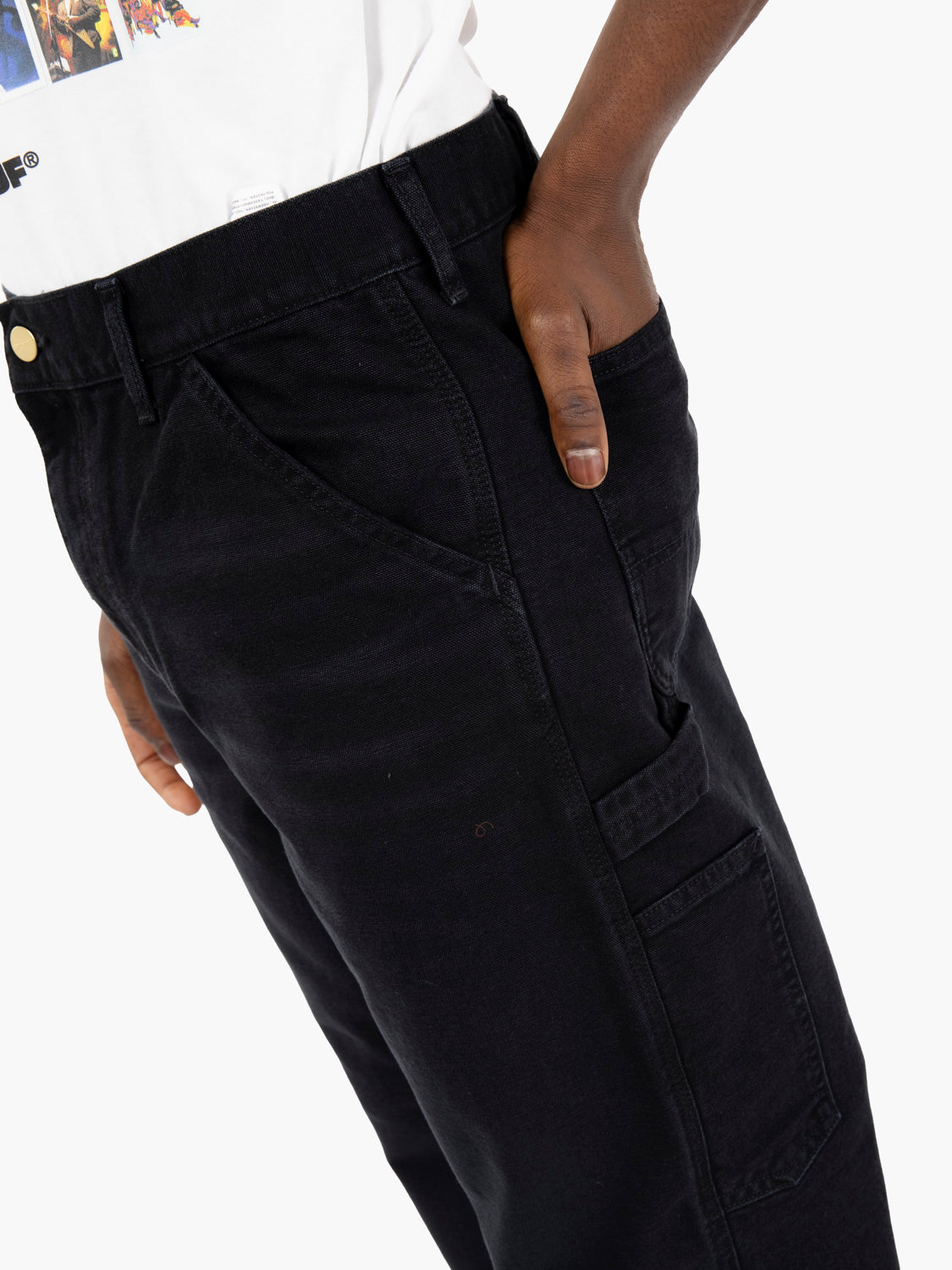 Pantaloni single knee black
